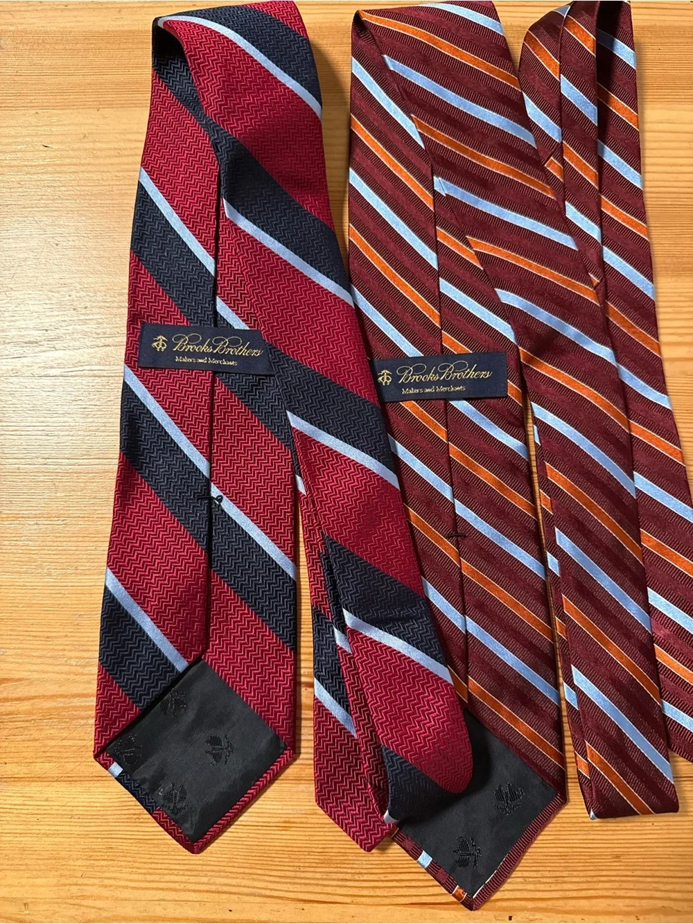 Brooks Brothers Striped Silk Ties - Green, Brown, Red, Blue, Rust